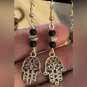 Artisan Handmade with love, dangling gorgeous beaded earrings.  One of a kind.